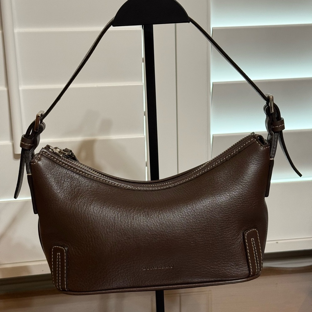 Burberry Brown Leather Hobo Bag